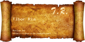 Tibor Ria névjegykártya